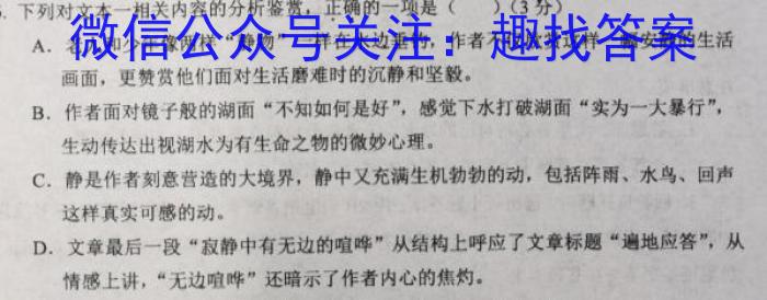 学林教育2023年陕西省初中学业水平考试·全真模拟卷(四)语文