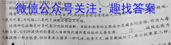 衡中同卷 2022-2023学年度下学期高三四调考试(新教材)语文