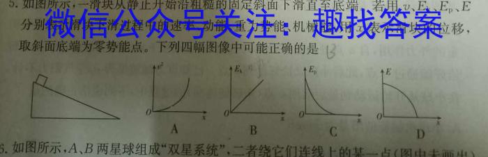 衡中同卷2022-2023学年度下学期高三年级二调考试(新高考/新教材)l物理