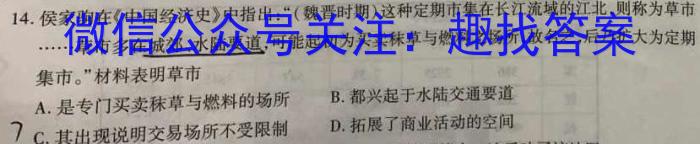 炎德英才大联考2023年普通高等学校招生全国统一考试考前演练三历史