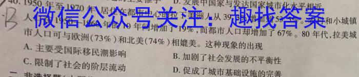 寿春中学2023届毕业班第一次模拟考试历史