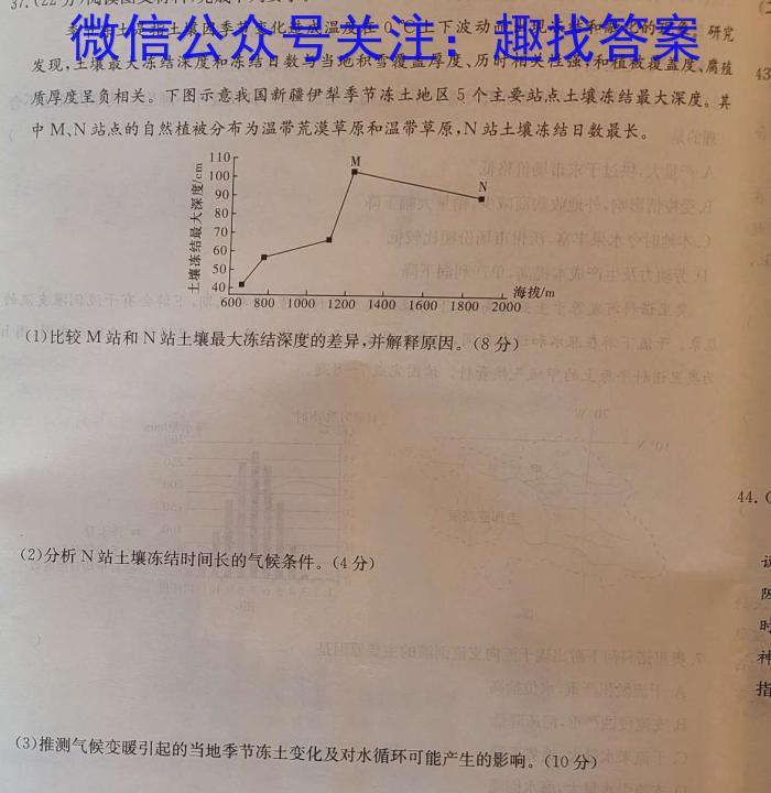 2023年湖南省高三年级高考冲刺试卷（三）s地理