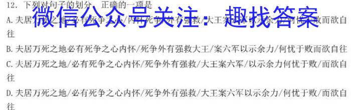 天府名校·四七九 模拟精编 2023届全国高考诊断性模拟卷(十二)语文