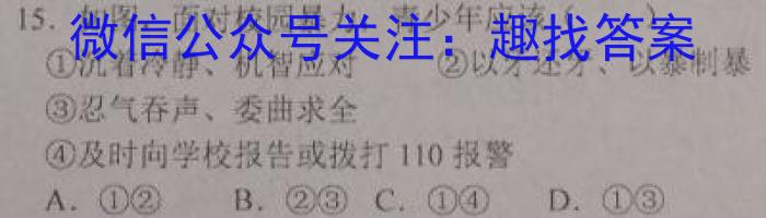 中考必刷卷·安徽省2023年安徽中考第一轮复习卷(六)6政治1