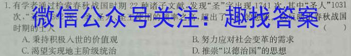 2023年湖南省普通高中学业水平合格性考试仿真试卷(专家版一)历史