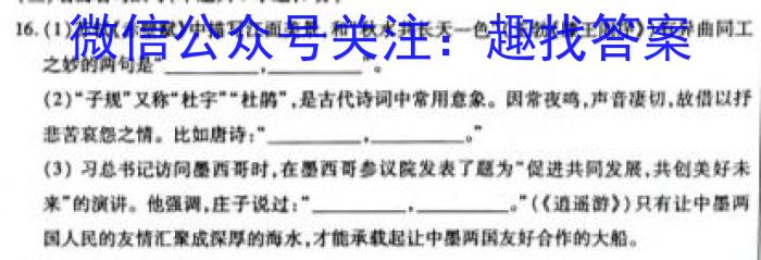 安徽省2025届七年级下学期教学评价一语文