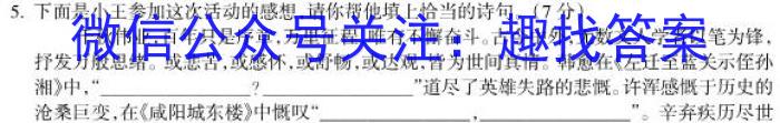 陕西省2023年初中学业水平监测试题（三）A版语文