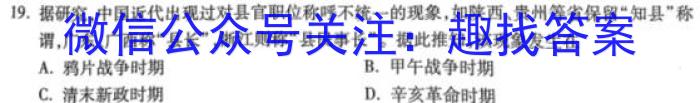 2023年万友中考模拟卷（八）历史