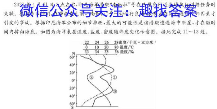 2023年安徽省初中学业水平考试模拟（一）地理.