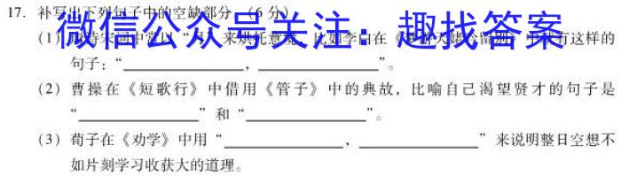 2023年普通高等学校招生伯乐马模拟考试(五)语文