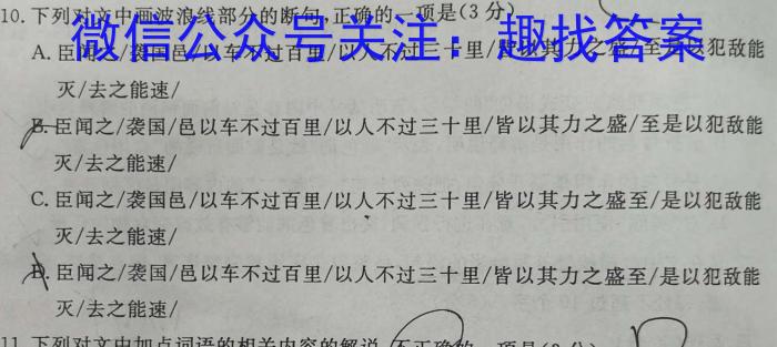 2023年普通高等学校招生全国统一考试·冲刺押题卷(新高考)(二)语文