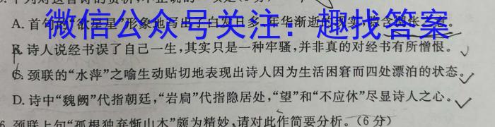 高考研究831重点课题项目陕西省联盟学校2023年第二次大联考语文