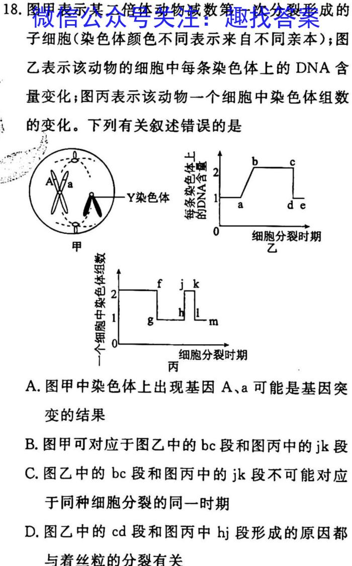 河南大联考2023年高三年级4月联考生物