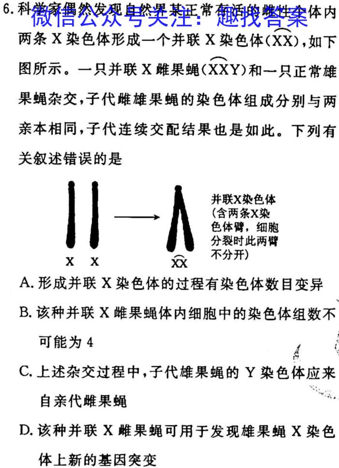 2022-2023学年河北省高二年级下学期3月联考(23-336B)生物试卷答案