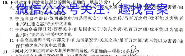 2023届智慧上进·名校学术联盟·高考模拟信息卷押题卷(十一)语文