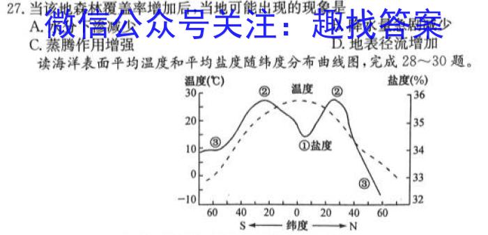 2023届衡中同卷 信息卷 新高考/新教材(四)地理.