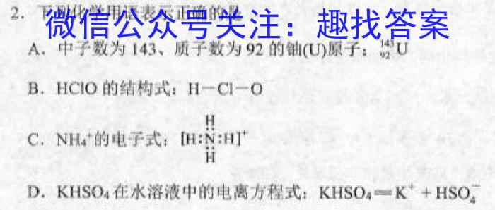 2023届中考导航总复习·模拟·冲刺·二轮模拟卷(二)化学