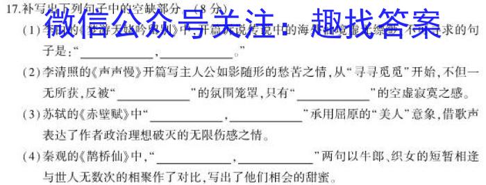 NT2023届普通高等学校招生全国统一考试模拟试卷(二)(全国卷)语文