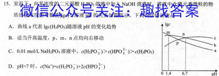 2023年普通高等学校招生全国统一考试仿真模拟卷(T8联盟)(六)6化学