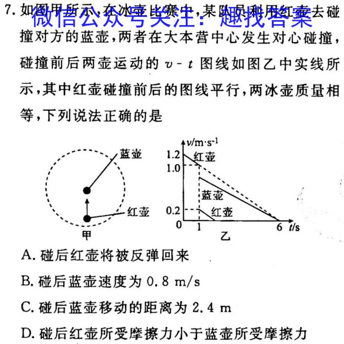 2023云南三校高考备考实用性联考卷(六)物理`