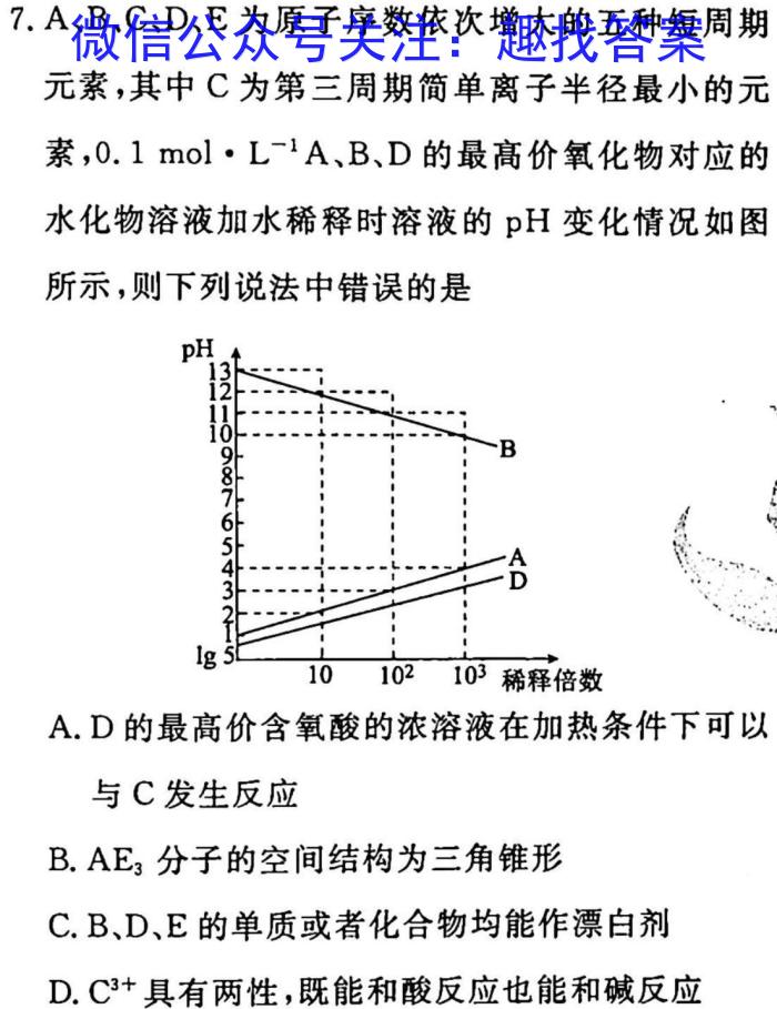 2023年河南大联考高三年级4月联考（478C-A·HEN）化学