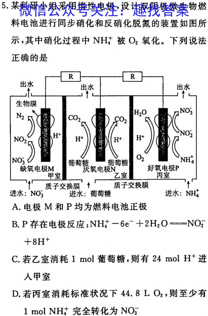 山西省2023届高三4月联考（23-365C）化学