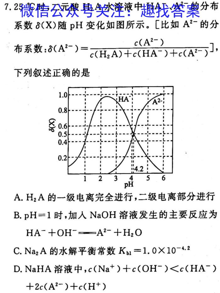 衡中文化2023年衡水新坐标·信息卷(六)化学