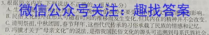 金考卷2023年普通高等学校招生全国统一考试 新高考卷 押题卷(八)语文