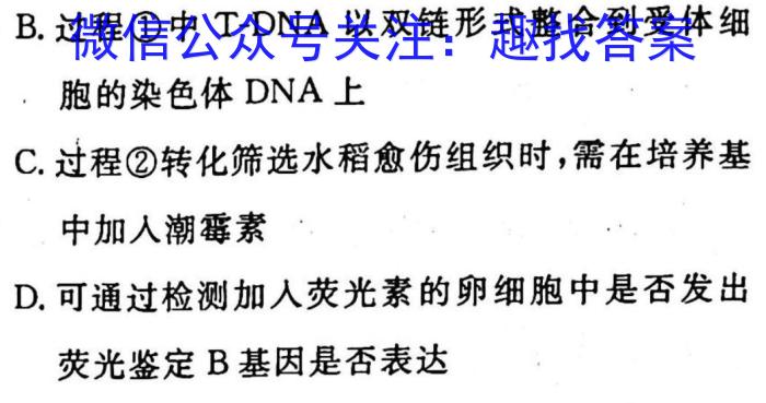 甘肃省2022-2023学年度第二学期高二年级第一次月考（232519D-1）生物