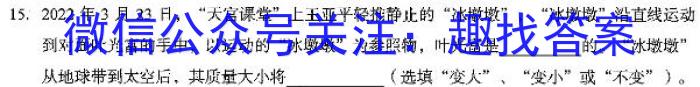 2023届九师联盟高三年级3月质量检测（新高考·河北）f物理