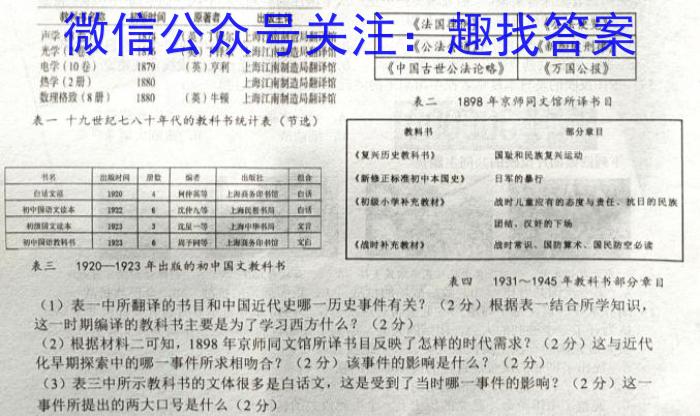 2023年云南省高三考试卷3月联考(23-328C)历史