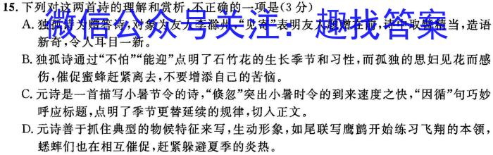 甘肃省白银市2023年九年级第一次诊断考试语文