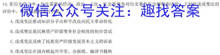 2023年普通高等学校招生全国统一考试·调研模拟卷XK-QG(二)历史