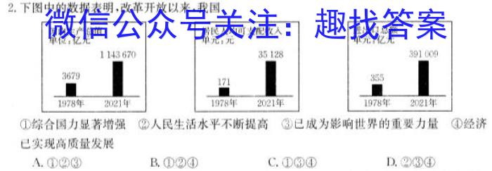 2023普通高等学校招生全国统一考试·冲刺押题卷（一）QG地理.