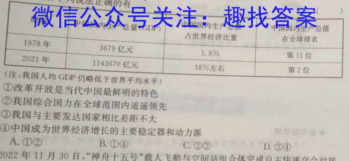 高陵一中2024-2023学年度第二学期高二第一次质量检测q地理