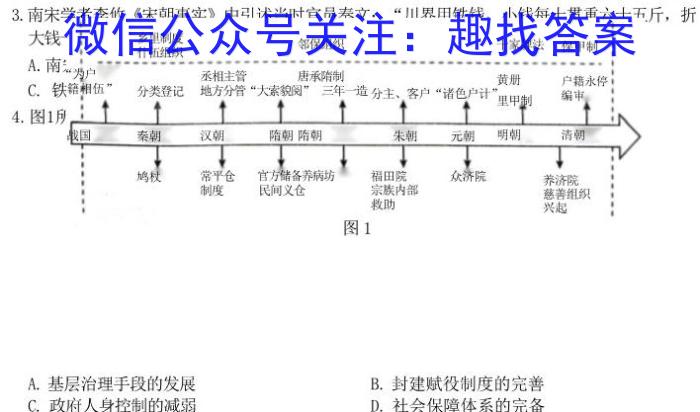 高考研究831重点课题项目陕西省联盟学校2023年第二次大联考历史