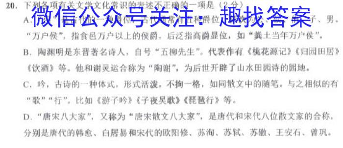 河南省2022-2023学年下期高中毕业班阶段性测试语文