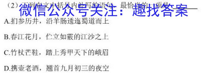 2023普通高等学校招生全国统一考试·冲刺预测卷XJC(四)4语文