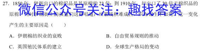 安徽省2023届九年级下学期教学评价一历史