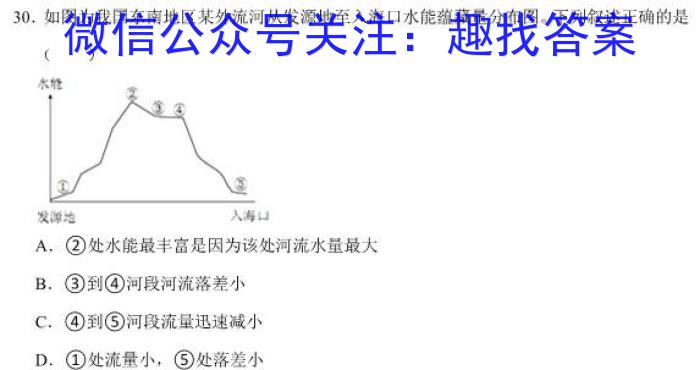 2023年普通高等学校招生全国统一考试信息模拟测试卷(新高考)(一)q地理
