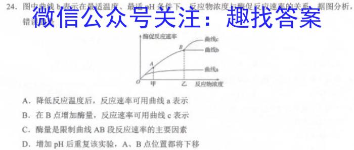 牡丹江二中2024-2023学年度第二学期高一月考(8112A)生物