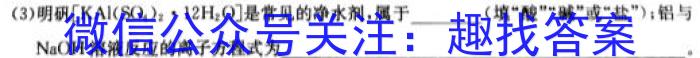 安徽省2025届七年级下学期教学评价二（期中）化学