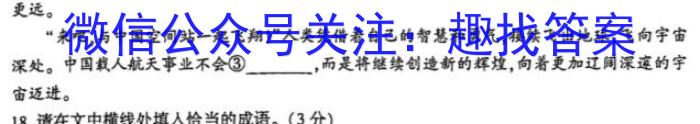 2023届陕西省汉中市高三年级教学质量第二次检测考试语文