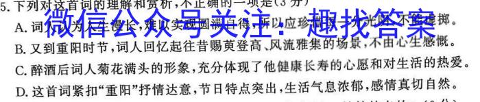 2023年普通高等学校招生全国统一考试 23(新教材)·JJ·YTCT 金卷·押题猜题(五)5语文