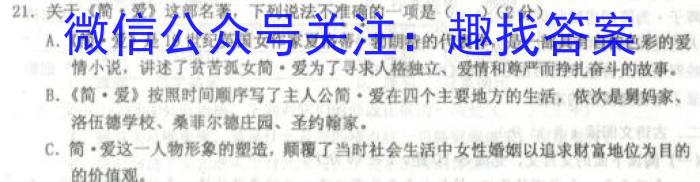 佩佩教育·2023年普通高校统一招生考试 湖南四大名校名师团队模拟冲刺卷(3)语文