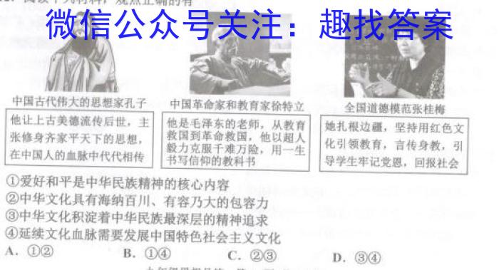 安徽2022~2023学年九年级联盟考试(二)(23-CZ125c)地理.