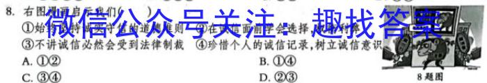 2023年安徽省初中学业水平考试模拟（一）政治~