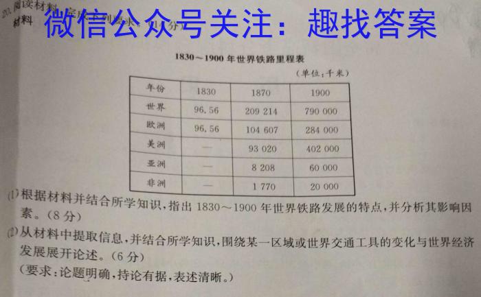 山西省2023届九年级考前适应性评估（二）【7LR】历史