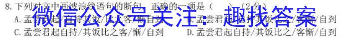 山西省高一年级2022-2023学年第二学期期中考试（23501A）语文