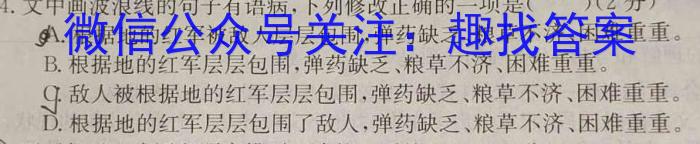 安徽省卓越县中联盟2023年高三年级4月联考语文